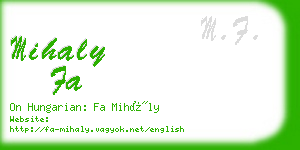 mihaly fa business card